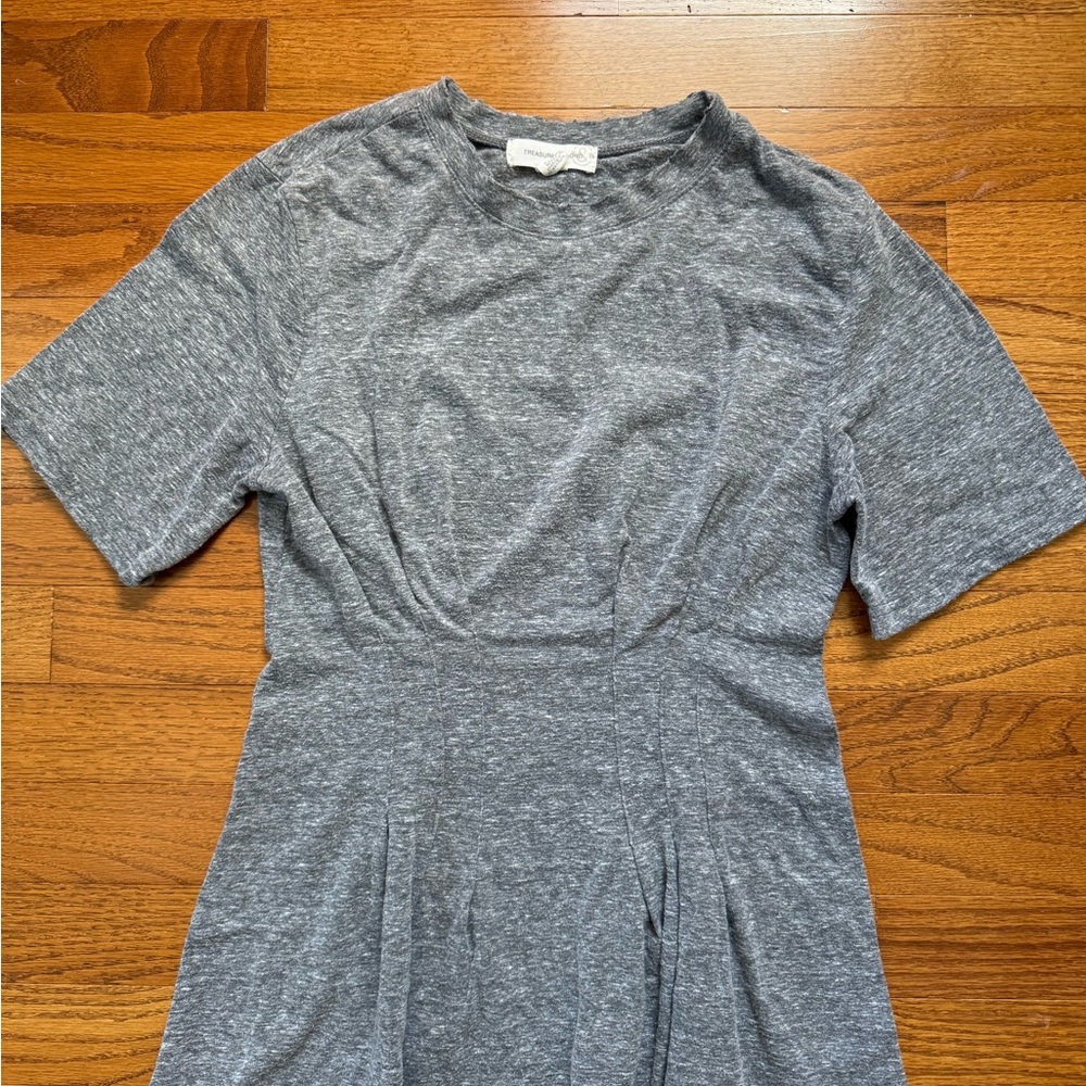 Treasure & Bond Gray Short Sleeve Nipped Waist Tee